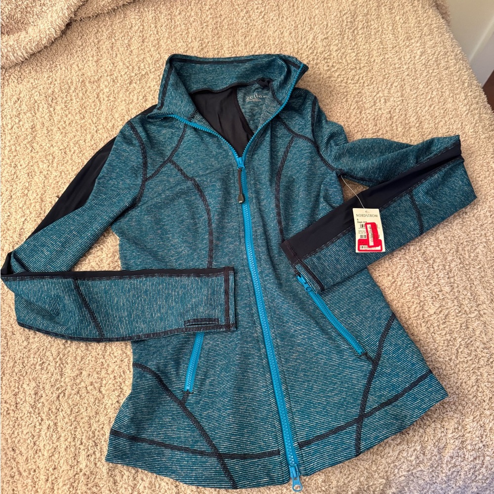 Zella Blue and Black Full-Zip Hoodie